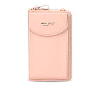 FANDARE Umhängetasche Damen Schultertaschen Geldbörse Leichte Handy-Brieftasche Crossbody Bag für Mädchen Einkaufen Party Schule Reise Unterarmtasche Wasserdicht PU Rosa