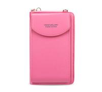 FANDARE Umhängetasche Damen Schultertaschen Geldbörse Leichte Handy-Brieftasche Crossbody Bag für Mädchen Einkaufen Party Schule Reise Unterarmtasche Wasserdicht PU Rosenrot