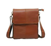 FANDARE Umhängetasche Herren Leder Handy Schultertasche Herrentasche zum Umhängen Wasserdicht Messenger-Bags für Reise Schule Hochschule Arbeit Outdoor Erweiterbar Schulranzen Braun A