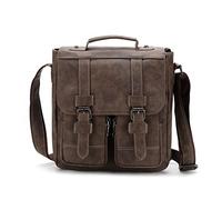 FANDARE Umhängetasche Herren Leder Schultertasche Herrentasche zum Umhängen Wasserdicht Messenger-Bags Aktentasche für Reise Schule Hochschule Arbeit Outdoor Schulranzen Braun