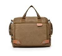 FANDARE Umhängetasche Herrentasche Segeltuch Schultertasche Lehrertasche Laptoptasche für 12.9 Zoll Notebook Kuriertasche Crossbody Messenger Bag Aktentasche für Schule Freizeit Reise Business Braun