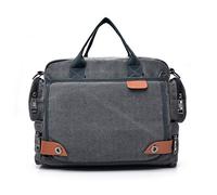 FANDARE Umhängetasche Herrentasche Segeltuch Schultertasche Lehrertasche Laptoptasche für 12.9 Zoll Notebook Kuriertasche Crossbody Messenger Bag Aktentasche für Schule Freizeit Reise Business Grau