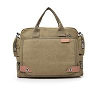 FANDARE Umhängetasche Herrentasche Segeltuch Schultertasche Lehrertasche Laptoptasche für 12.9 Zoll Notebook Kuriertasche Crossbody Messenger Bag Aktentasche für Schule Freizeit Reise Business Khaki