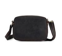 FANDARE Umhängetasche Leder Herren Herrentasche Damen Schultertasche Echtes Leder Handgelenktasche Arzttasche Schultertasche Crossbody Bag Arbeitstasche Messenger Bags Geschenk für Männer Dunkelbraun