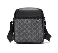FANDARE Umhängetasche PVC Leder Herren Herrentasche Retro Vertikale Damen Schultertasche Handgelenktasche Arzttasche Schultertasche Crossbody Messenger Bag Arbeitstasche Geschenk für Männer Schwarz