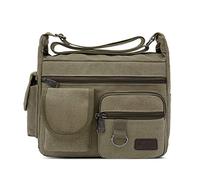 FANDARE Umhängetasche Schultertasche 7.9 inch Tablet Tasche Unisex Vintage Canvas Messenger Tasche für Damen/Herren Grün