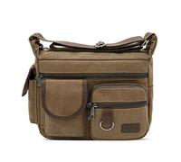 FANDARE Umhängetasche Schultertasche 7.9 inch iPad Tasche Unisex Vintage Canvas Messenger Tasche für Damen/Herren Braun