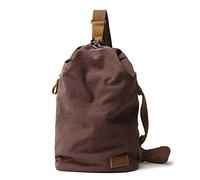 FANDARE Umhängetasche, Unisex Vintage Canvas Brusttasche Bauchtasche, Hände frei Leichte Crossbody Sling Pack für Herren Damen, Brust Crossbody Taschen für Pendler, Reisen, Festivals Kaffee