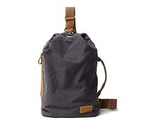 FANDARE Umhängetasche, Unisex Vintage Canvas Brusttasche Bauchtasche, Hände frei Leichte Crossbody Sling Pack für Herren Damen, Brust Crossbody Taschen für Pendler, Reisen, Festivals Schwarz