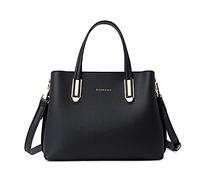 FANDARE Umhängetaschen Elegante Schultertasche Damen Handtasche Frauen PU Leder Wasserdicht Große Kapazität Mittel Büro Schule Einkauf Arbeitstasche Reisen mit Vielen Fächern Henkeltaschen Schwarz