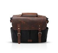 FANDARE Unisex Aktentasche Umhängetasche Segeltuch Handtasche Schultertasche Damen Herren Lehrertasche Laptoptasche für 14 Zoll Notebook Kuriertasche Schule Freizeit Reise Business Messenger Bag