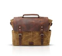 FANDARE Unisex Aktentasche Umhängetasche Segeltuch Handtasche Schultertasche Damen Herren Lehrertasche Laptoptasche für 14 Zoll Notebook Kuriertasche Schule Freizeit Reise Business Messenger Bag