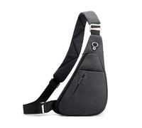FANDARE Unisex Brustasche mit Reflektorstreifen Herren Sling Bag Sport Umhängetasche Damen Linke Schulter Crossbody Messenger Bags Schultertaschen für Reise Schule Wandern Bodybag Schwarz A
