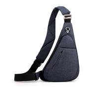 FANDARE Unisex Brustasche mit Reflektorstreifen Herren Sling Bag Sport Umhängetasche Damen Linke Schulter Crossbody Messenger Bags Schultertaschen für Reise Schule Wandern Bodybag Blau A