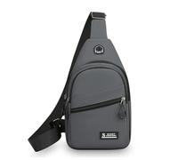 FANDARE Unisex Brusttasche Damen Sling Bag Herren Umhängetasche Wasserdicht für 6,7-Zoll-Handy für Pendler Outdoor-Abenteuer Männer Frauen Hände frei Klein Schulter-Tagesrucksack Grau A