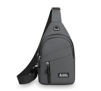 FANDARE Unisex Brusttasche Damen Sling Bag Herren Umhängetasche Wasserdicht für 6,7-Zoll-Handy für Pendler Outdoor-Abenteuer Männer Frauen Hände frei Klein Schulter-Tagesrucksack Grau B