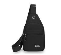FANDARE Unisex Brusttasche Damen Sling Bag Herren Umhängetasche Wasserdicht für 6,7-Zoll-Handy für Pendler Outdoor-Abenteuer Männer Frauen Hände frei Klein Schulter-Tagesrucksack Schwarz C