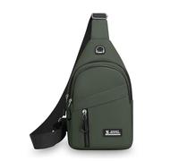 FANDARE Unisex Brusttasche Damen Sling Bag Herren Umhängetasche Wasserdicht für 6,7-Zoll-Handy für Pendler Outdoor-Abenteuer Männer Frauen Hände frei Klein Schulter-Tagesrucksack Grün B