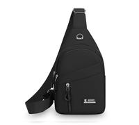 FANDARE Unisex Brusttasche Damen Sling Bag Herren Umhängetasche Wasserdicht für 6,7-Zoll-Handy für Pendler Outdoor-Abenteuer Männer Frauen Hände frei Klein Schulter-Tagesrucksack Schwarz B