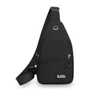 FANDARE Unisex Brusttasche Damen Sling Bag Herren Umhängetasche Wasserdicht für 6,7-Zoll-Handy für Pendler Outdoor-Abenteuer Männer Frauen Hände frei Klein Schulter-Tagesrucksack Schwarz A
