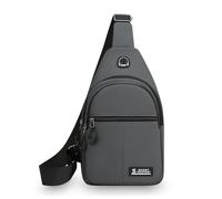 FANDARE Unisex Brusttasche Damen Sling Bag Herren Umhängetasche Wasserdicht für 6,7-Zoll-Handy für Pendler Outdoor-Abenteuer Männer Frauen Hände frei Klein Schulter-Tagesrucksack Grau D