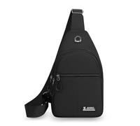 FANDARE Unisex Brusttasche Damen Sling Bag Herren Umhängetasche Wasserdicht für 6,7-Zoll-Handy für Pendler Outdoor-Abenteuer Männer Frauen Hände frei Klein Schulter-Tagesrucksack Schwarz D