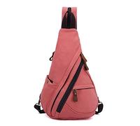 FANDARE Unisex Brusttasche Sling Bag 3 in 1 Herren Rucksack Damen Schulranzen Junge Mädchen Schulrucksack Schultertasche Umhängetasche Sporttasche für Schule Reise Pendeln Joggen Daypacks Rosenrot