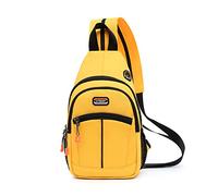FANDARE Unisex Brusttasche Sling Bag Schulrucksack Sporttasche Herren Damen Schulranzen Umhängetaschen Crossover Rucksack Schultertasche für Outdoor Reisen Camping Wanderrucksäcke Daypacks Gelb