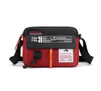 FANDARE Unisex Handytasche zum Umhängen Damen Handytasche Herren Superleicht Crossbody Schultertasche Umhängetasche mit Verstellbarer Damentasche Multi-Tasche Nylon Messenger Bag Schwarz Rot