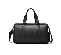 FANDARE Unisex Reisetasche für Herren Damen, PU Leder Weekender-Tasche, Schwarz Handgepäck mit Schuhfach,vielfältige Tragevarianten (Hand/Schulter/Umhängetragen) Schwimmtasche für Reisen Fitnessstudio