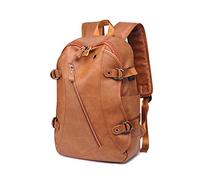 FANDARE Unisex Rucksäcke Schulrucksack Herren Damen Schultasche Junge Mädchen Wasserdicht Schulranzen Teenager Tagesrucksack Reise Daypacks Laptop-Tasche Outdoor Camping PU Pack Braun A