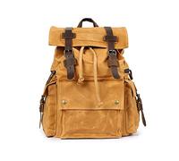 FANDARE Unisex Schulrucksack Teenager Rucksack für Herren/Damen Wanderrucksack Reise Daypack Schultasche Leinwand Gelb