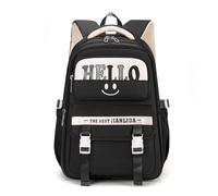 FANDARE Unisex Schulrucksäcke Schultasche Mädchen Jungen Jugendlich Minimalist Carry Tagesrucksäcke Student Campus-Begleiter Schulranzen Alltagsrucksäcke Rucksack Schulrucksack Daypack Schwarz