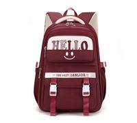 FANDARE Unisex Schulrucksäcke Schultasche Mädchen Jungen Jugendlich Minimalist Carry Tagesrucksäcke Student Campus-Begleiter Schulranzen Alltagsrucksäcke Rucksack Schulrucksack Daypack Rot