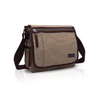 FANDARE Unisex Umhängetasche Herrentasche Segeltuch Damen Schultertasche Lehrertasche Laptoptasche für 10.9 Zoll Notebook Kuriertasche Große Aktentasche Schule Freizeit Reise Business Messenger Bag