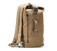 FANDARE Vintage Canvas Bucket Bag große Reisetasche für Damen & Herren Leichte Weekendbag mit Schulterriemen für Reisen Sport Arbeit Khaki B S