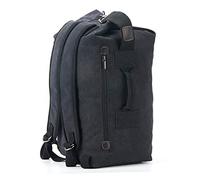 FANDARE Vintage Canvas Bucket Bag große Reisetasche für Damen & Herren Leichte Weekendbag mit Schulterriemen für Reisen Sport Arbeit Schwarz B L