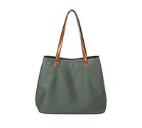 FANDARE Vintage Handtaschen Damen Schultertasche Henkeltasche Tragetasche Wasserdicht Nylon Frauen Schulranzen Arbeitstasche für 15 Zoll Laptop Reisen Arbeit Grün L