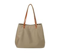 FANDARE Vintage Handtaschen Damen Schultertasche Henkeltasche Tragetasche Wasserdicht Nylon Frauen Schulranzen Arbeitstasche für 15 Zoll Laptop Reisen Arbeit Khaki L