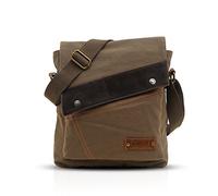 FANDARE Vintage Messenger Bag Umhängetasche Computer Briefcase Taschen für Arbeit Schule Schulranzen Crossbody Bag Damen Herren Canvas, grün, L, Freizeitrucksack