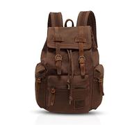 FANDARE Vintage Rucksäcke Schulrucksack Segeltuch Daypacks Ranzen Mädchen Schulranzen für 15.6 Zoll Laptop Taschen Herren Damen Schultasche für Arbeit Wandern Reisen Camping Rucksack Braun