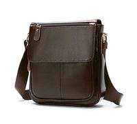 FANDARE Vintage Umhängetasche Leder Herren Herrentasche zum Umhängen Damen Schultertasche Echtes Leder Handgelenktasche Crossbody Bag Arbeitstasche Messenger Bags Geschenk für MännerRotbraun