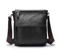 FANDARE Vintage Umhängetasche Leder Herren Herrentasche zum Umhängen Damen Schultertasche Echtes Leder Handgelenktasche Crossbody Bag Arbeitstasche Messenger Bags Geschenk für Männer Braun A
