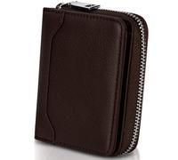 Faneam Geldbörse Damen, Portemonnaie Damen, Klein Geldbörse aus Leder, Geldbeutel RFID-Schutz, Karten Portemonnaie mit Münzfach und Reißverschluss, Geldbörse Herren für 16 Kartenfächer