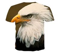 FANGDADAN 3D Printed T-Shirts,Unisex Neuheit Crewneck T-Shirt Tier Adler Persönlichkeit Grafik Sommer Casual Fashion Kreative Shirt Für Männer Und Frauen Plus Größe T-Shirt Top, Adler Kopf, 3X, Groß