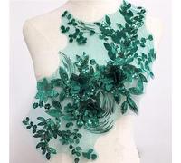 FANNKE Grüne Spitze-Blumen-Stickerei-Patches zum Aufnähen auf Kleidung, Kleid, Chiffon-Applikationen, Reparatur, Handarbeit