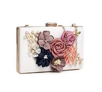 Fannos Clutch Damen Blumen Abendtasche Brautbeutel Portemonnaie Brauttasche Hochzeit Tasche Braut Handtasche Mit Kette
