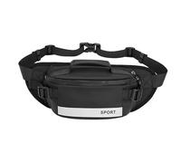 Fanny Packtasche, Anti-Theft Waist Pouch, 26 x 15 cm, reflektierender Reißverschlussgürtel, geräumiges Nylon-Design, leicht sicher für Laufen, Commuting, Urlaub, Sport, schwarz, Consulte la
