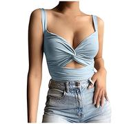 Fannyfuny Crop Top Damen Bauchfrei, Sweet Shirt Bluse Vest Casual Corset Sexy Tanktops Crop Tops Tanktop Push Up Sexy Oberteil Bauchfrei Camisole Basic Tops Täglich Teenager Mädchen