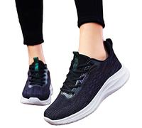 Fannyfuny Schwarze Sneaker Damen Elegant Elegant Classic Leichtgewichts Atmungsaktiv Walkingschuhe Freizeitsportschuhe Plateau Shoes Frühling Meladen Turnschuhe für Gehen Laufen Joggen Sports